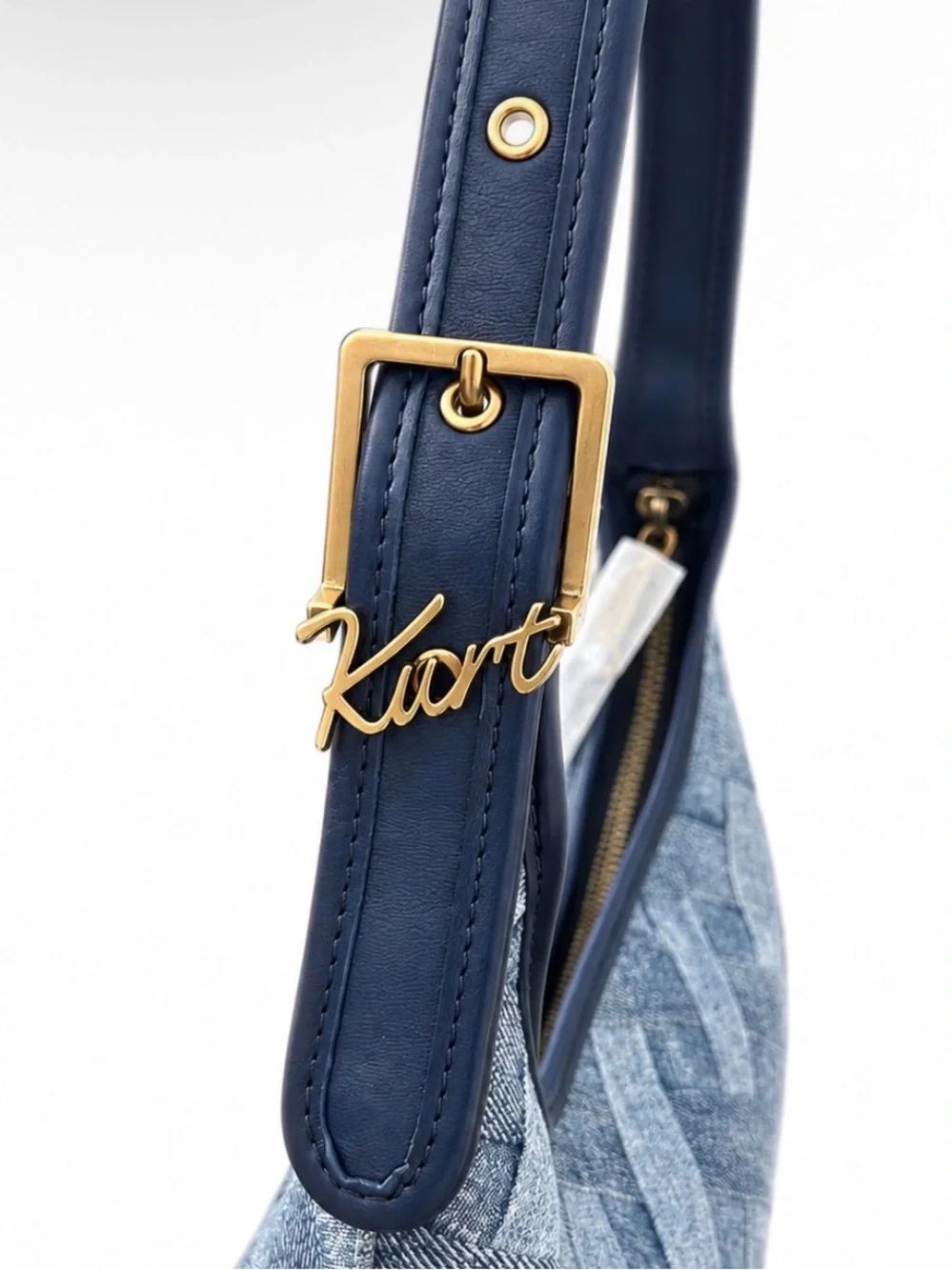 Kurt Geiger Woven Denim Kurt Shoulder Bag - NWT